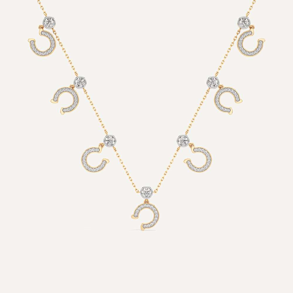 Charm Story Lab grown Diamond Horseshoe Necklace
