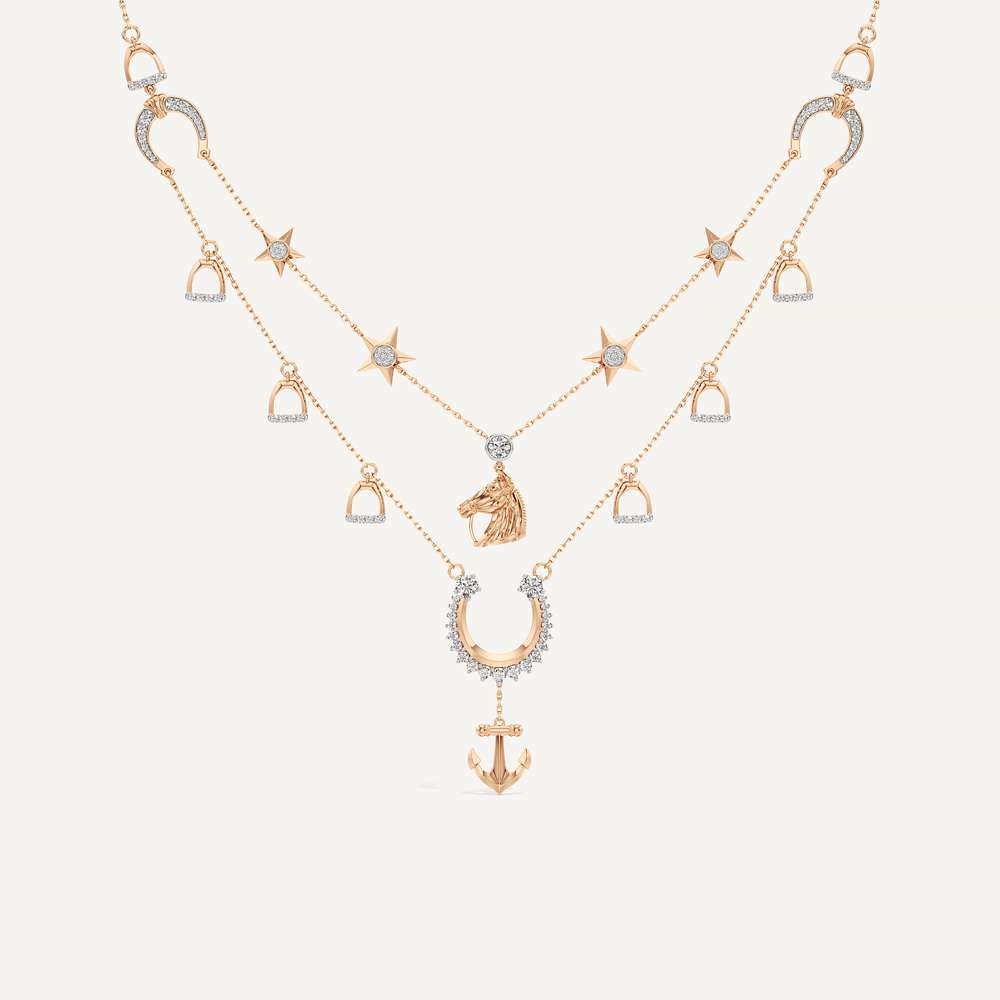 Reining Layered Horseshoe Necklace