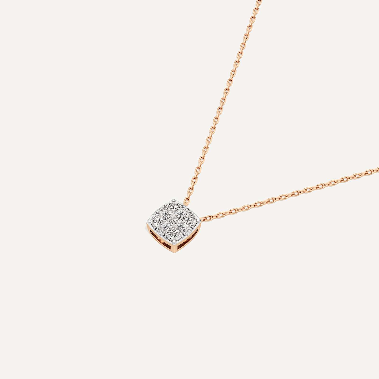 Regal Cushion Diamond Pendant with Chain