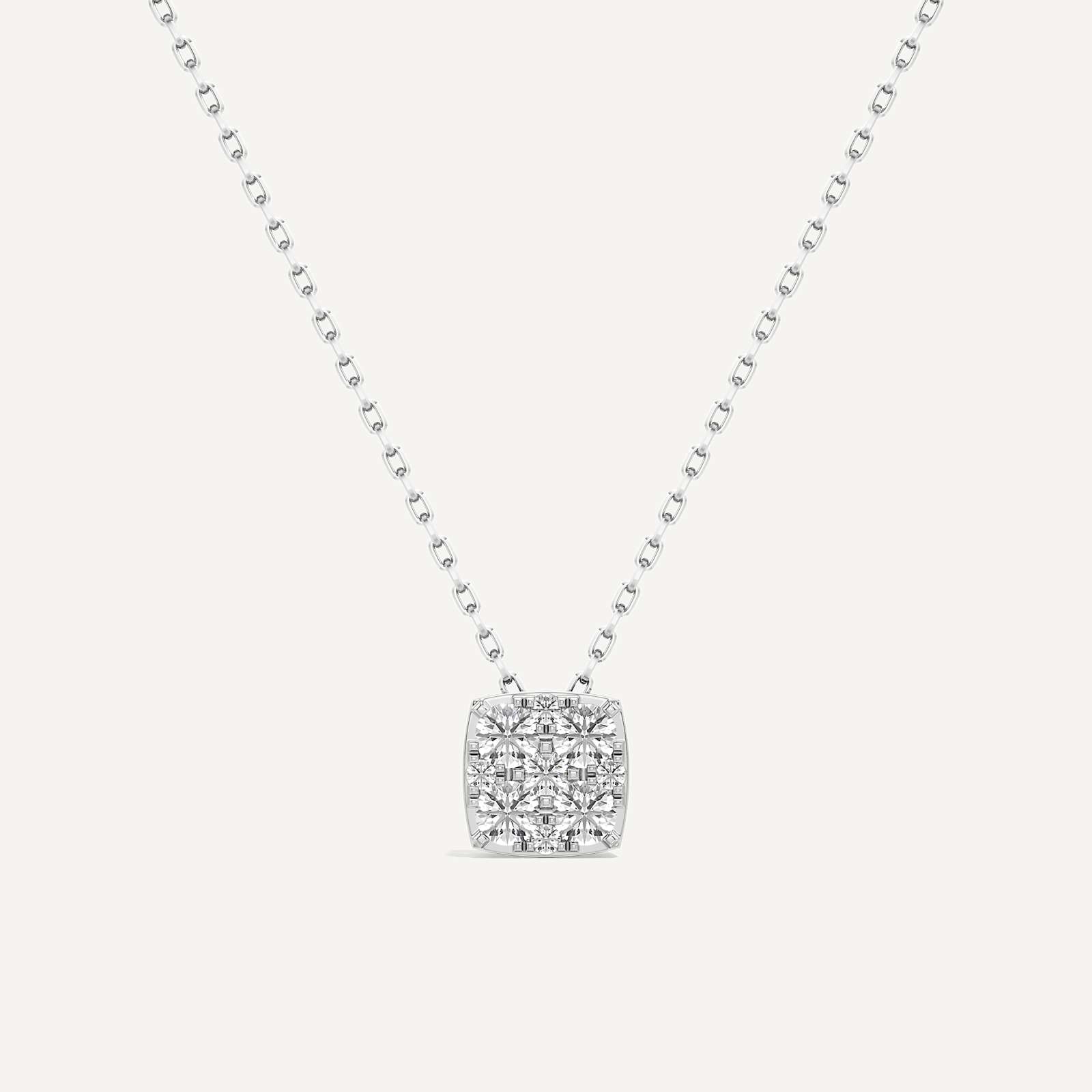 Regal Cushion Diamond Pendant with Chain