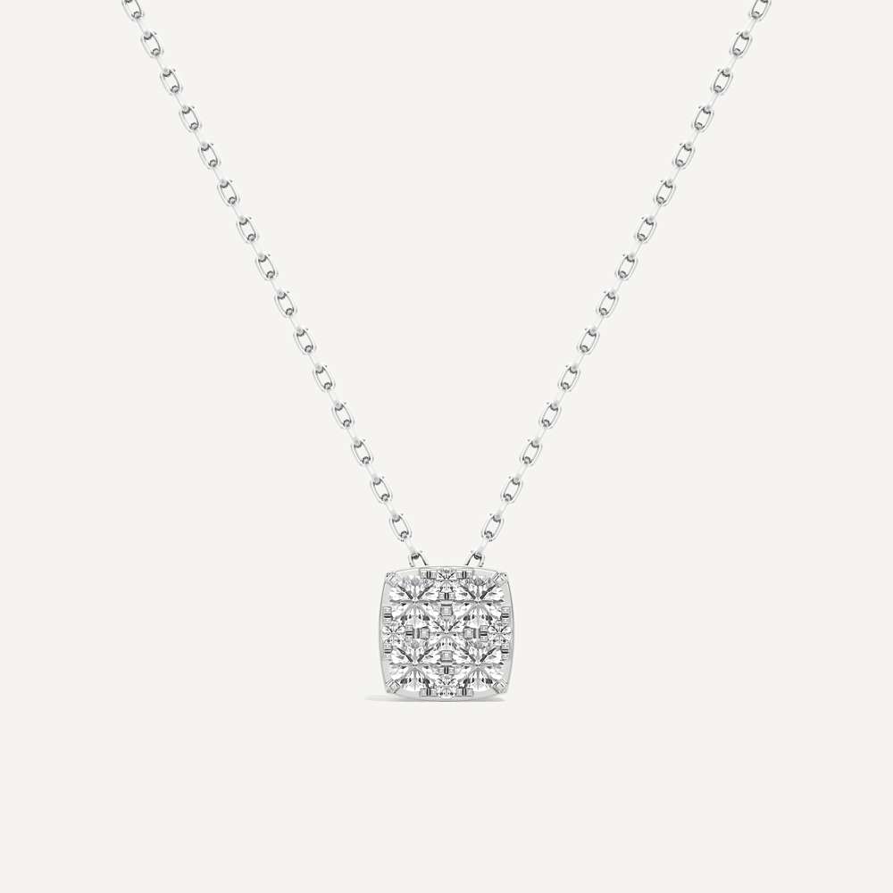 Regal Cushion Diamond Pendant with Chain