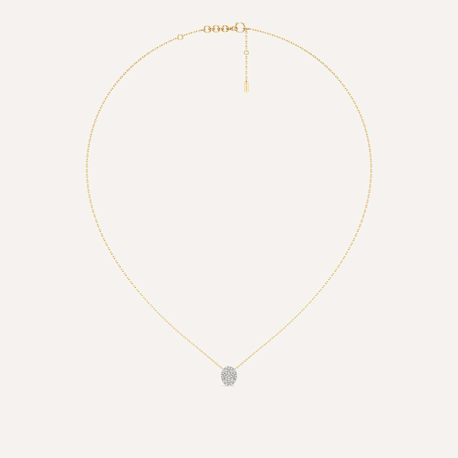 Luminous Oval Diamond Pendant with Chain