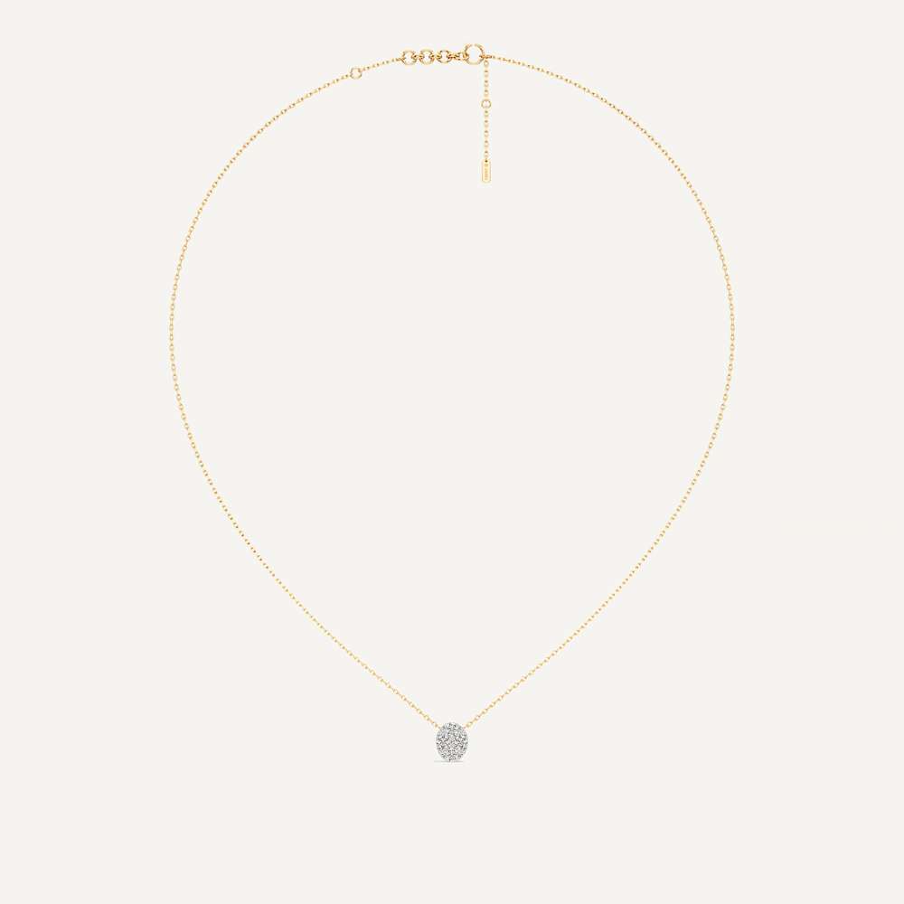 Luminous Oval Diamond Pendant with Chain