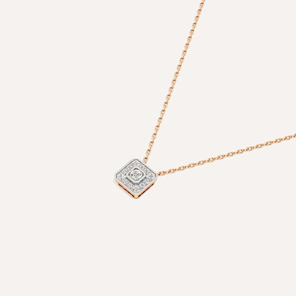 Softly Framed Asscher Diamond Pendant with Chain