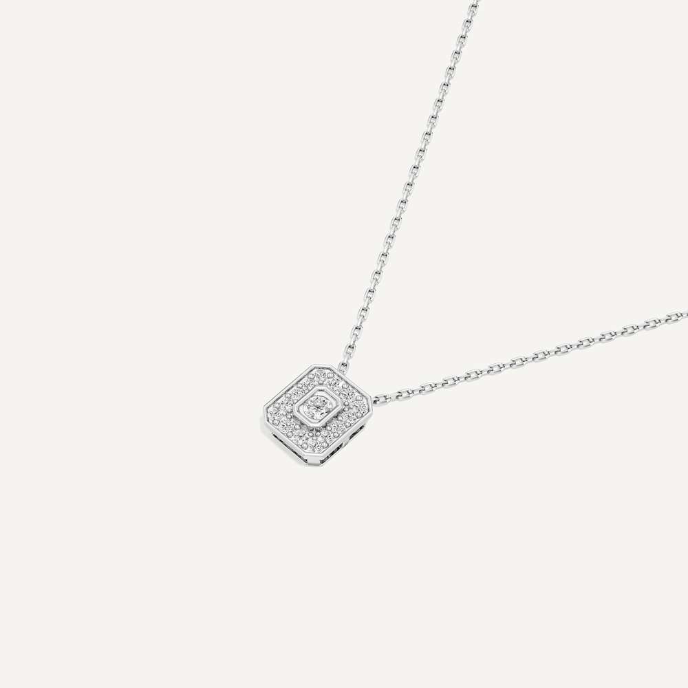 Understated Pull Emerald Diamond Pendant with Chain