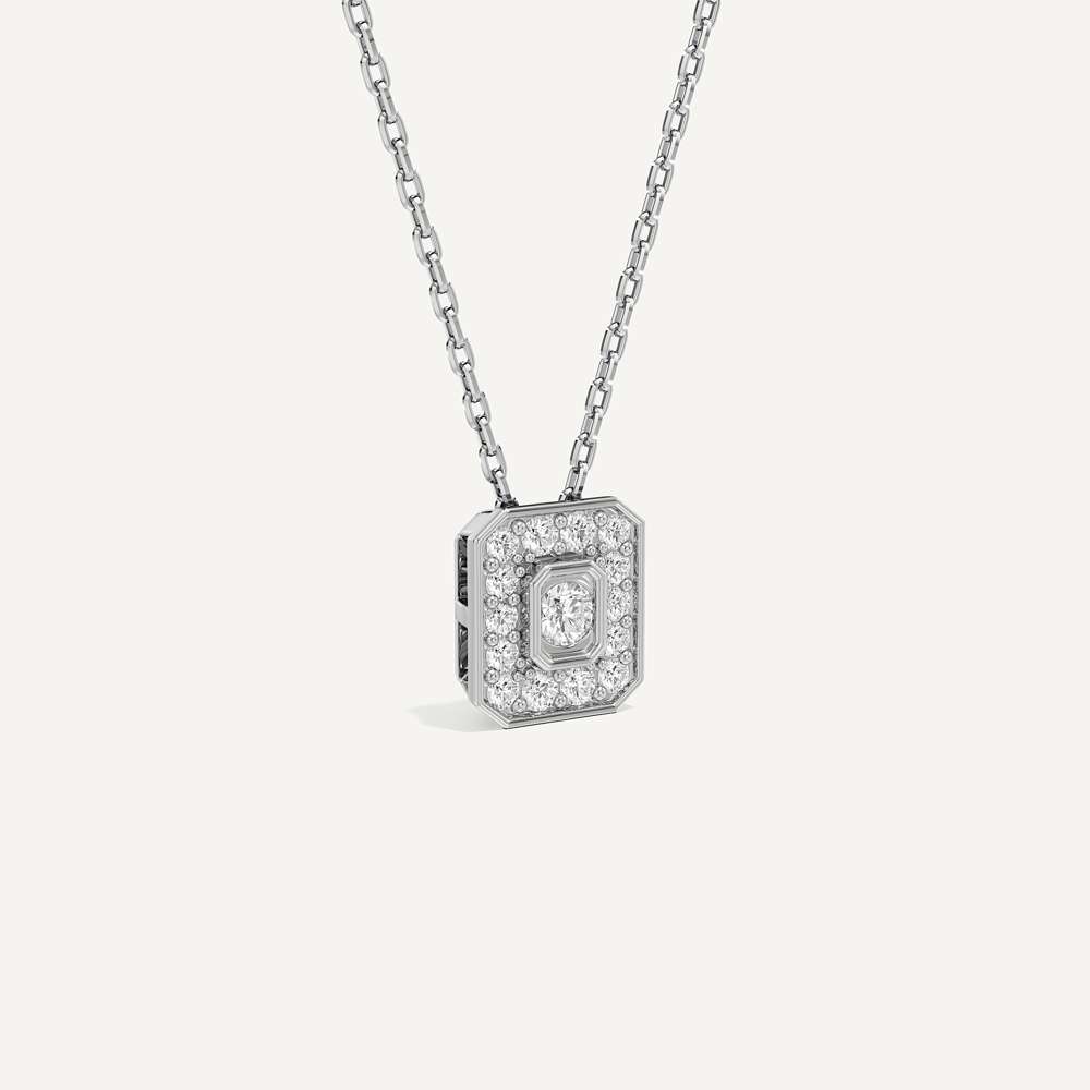 Understated Pull Emerald Diamond Pendant with Chain