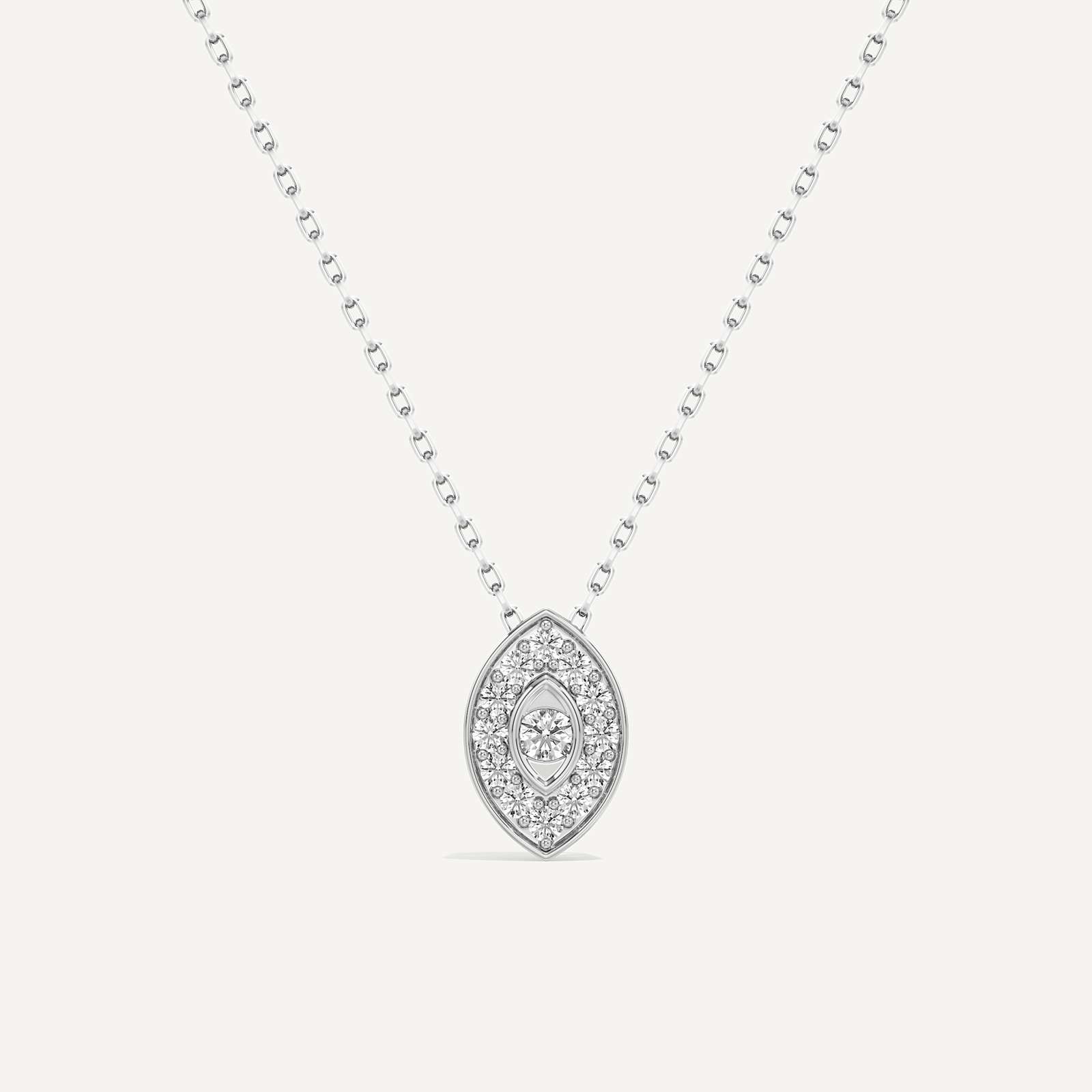 Quietly Protecting Marquise Diamond Pendant with Chain