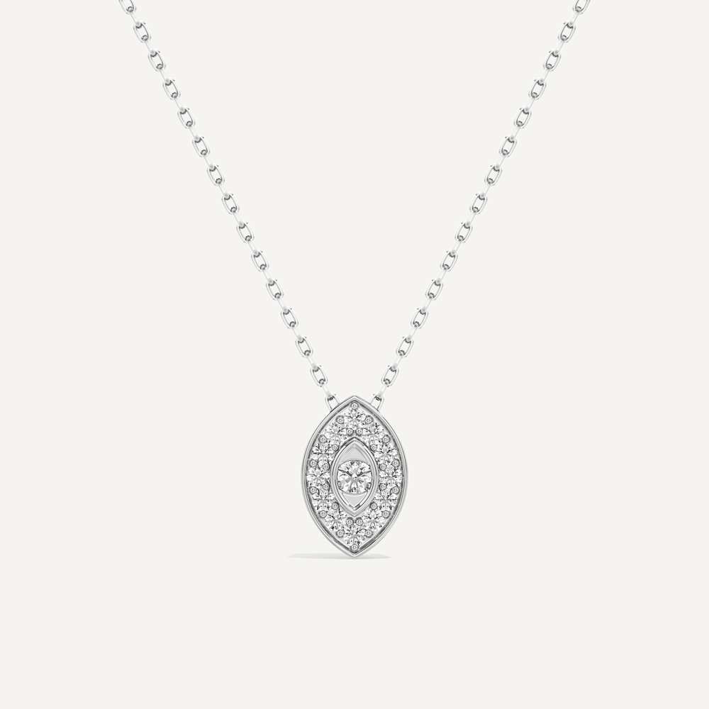 Quietly Protecting Marquise Diamond Pendant with Chain