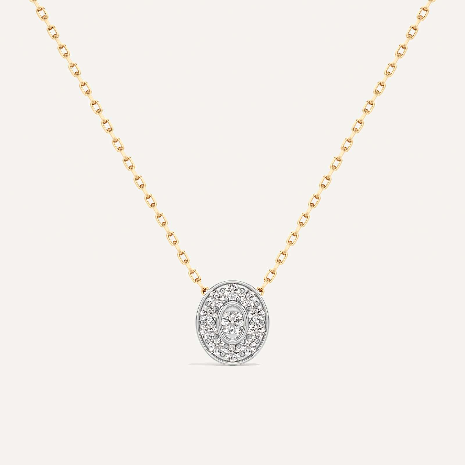Secretely Favourite Oval Diamond Pendant with Chain
