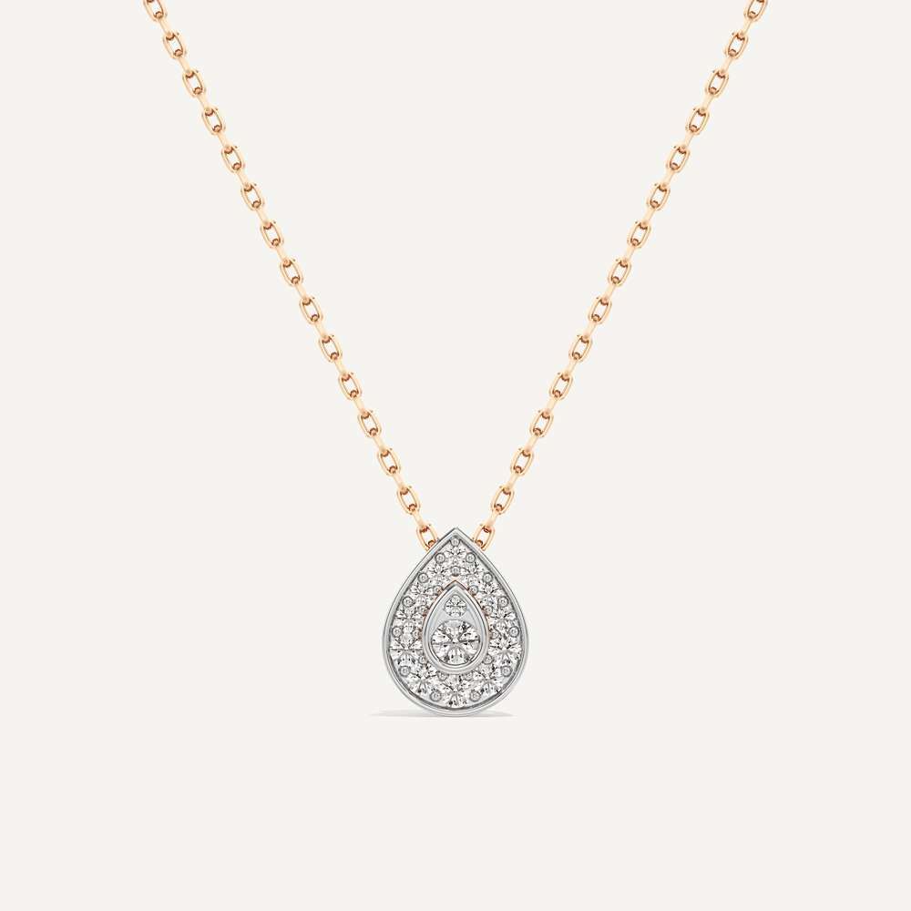 Quietly Seen Pear Diamond Pendant with Chain