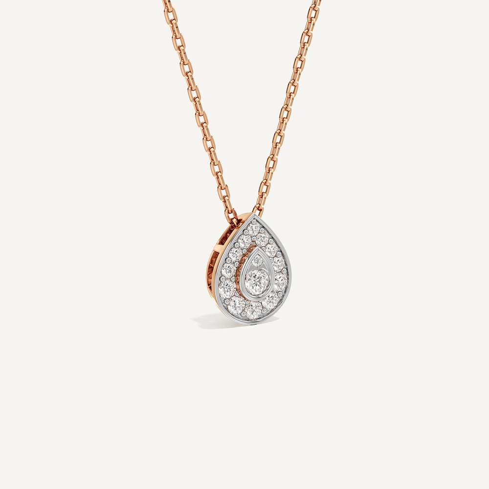 Quietly Seen Pear Diamond Pendant with Chain