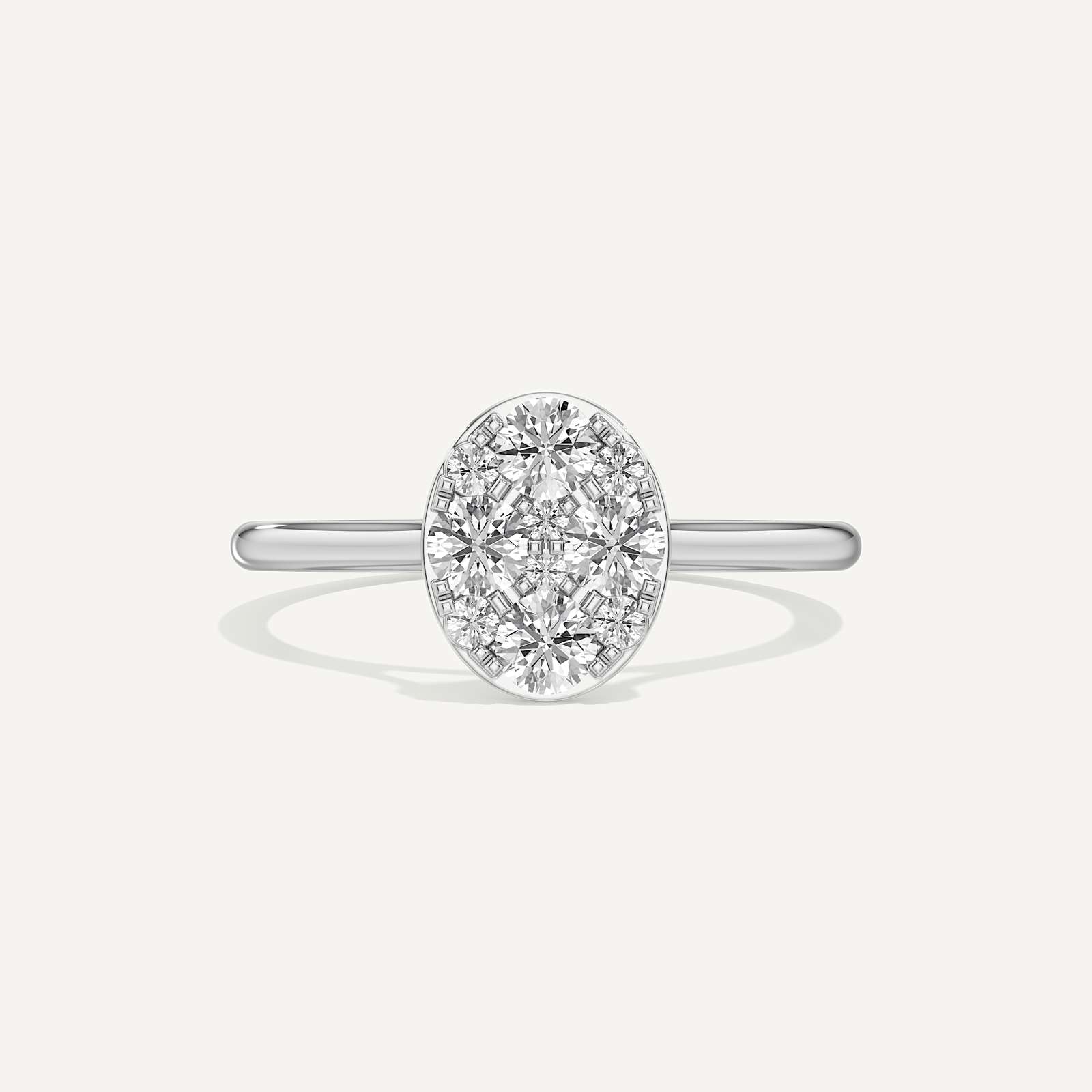 Effortless Pull Oval Diamond Ring