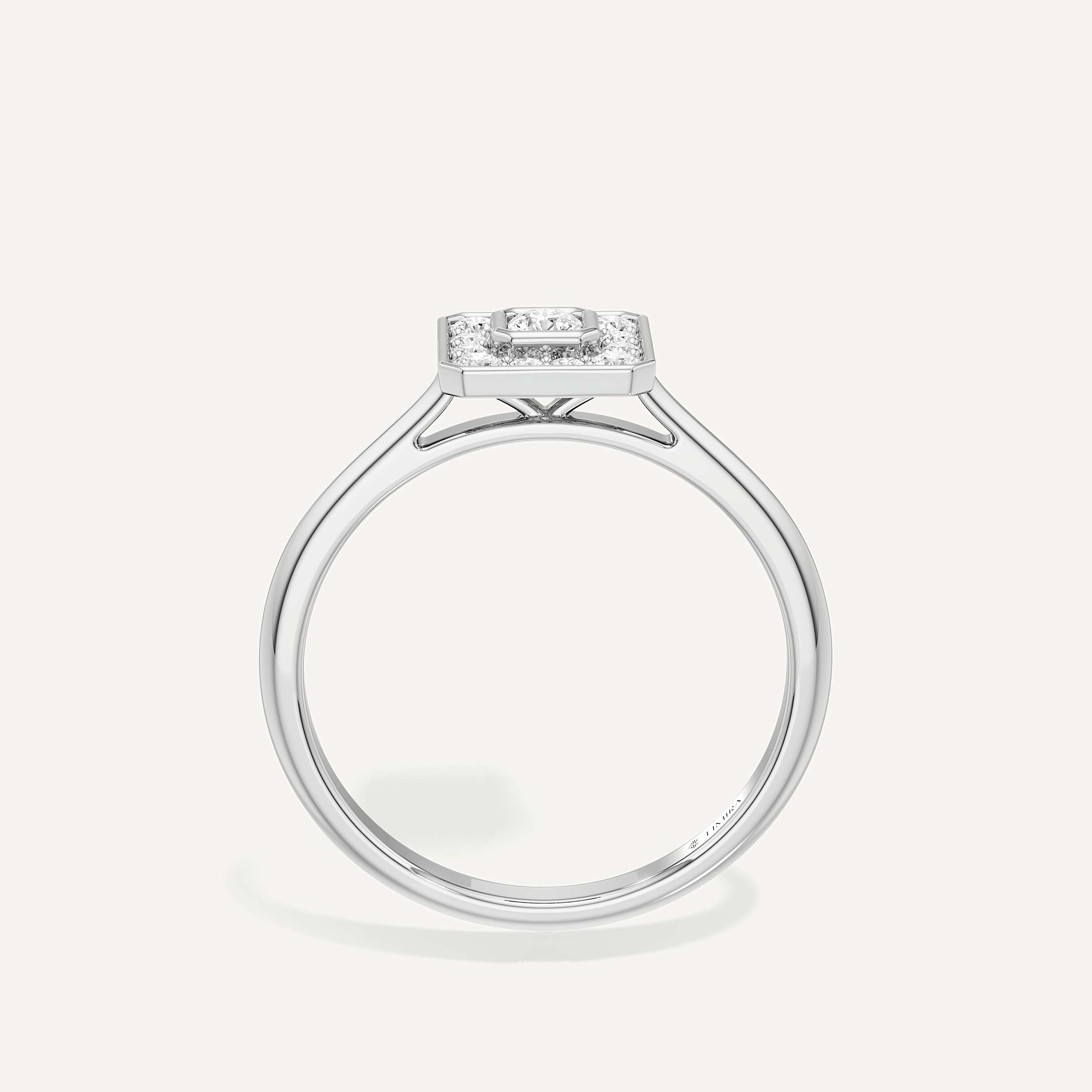 Magnetic Draw Asscher Diamond Ring