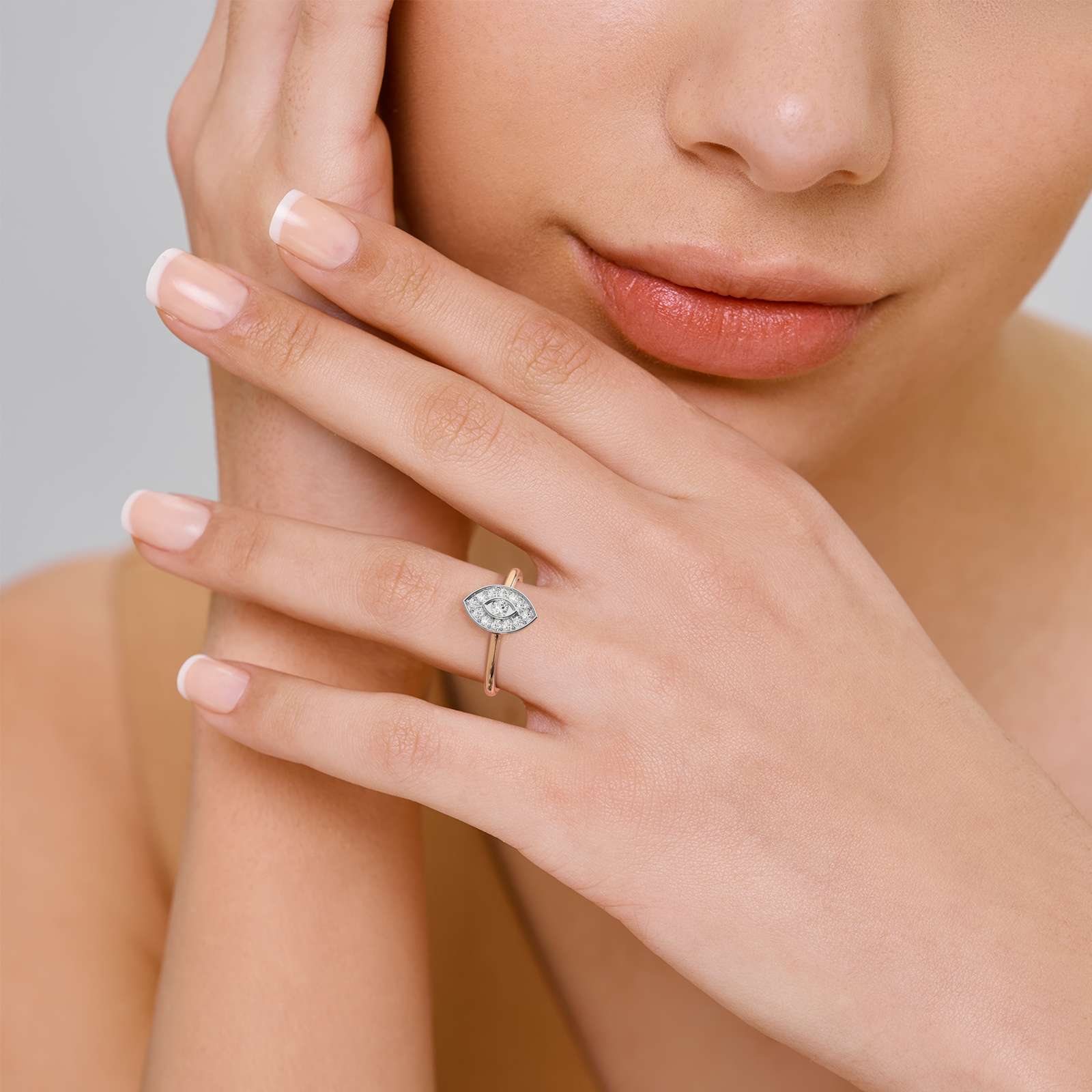 Evil Charm Marquise Diamond Ring