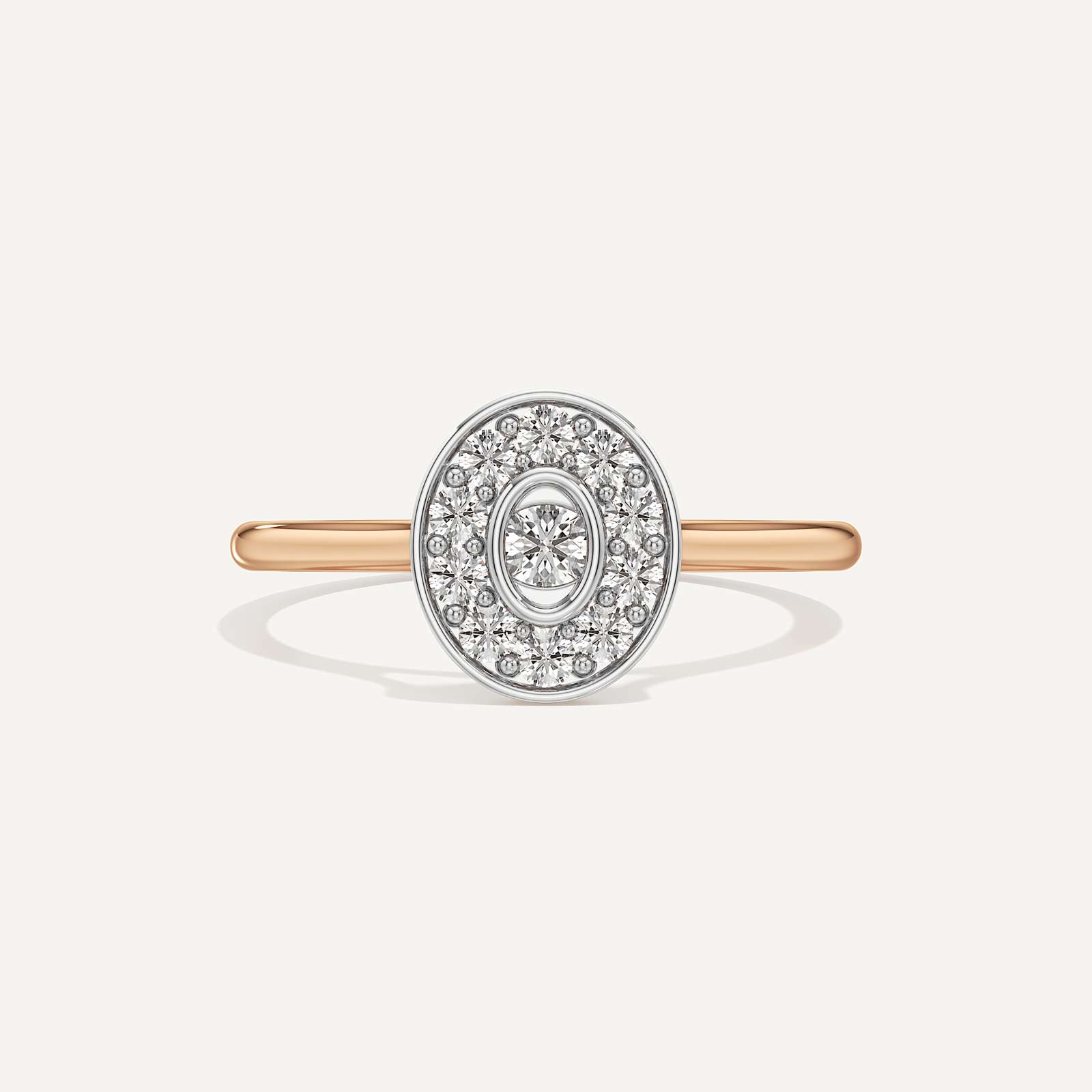 Held Close Oval Diamond Ring