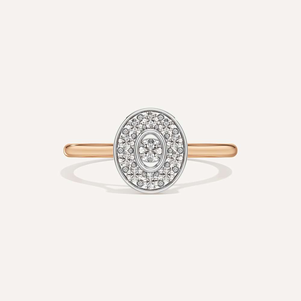 Held Close Oval Diamond Ring