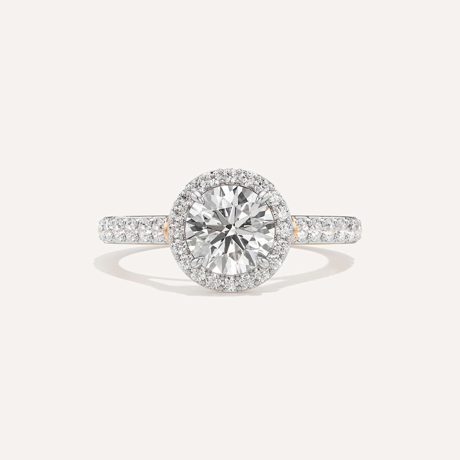 Sunburst Halo Round Diamond