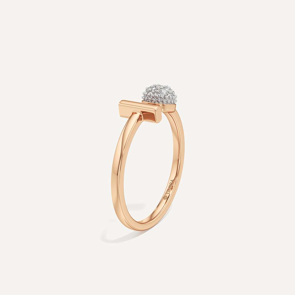 T-Shaped Open Bar Round Diamond