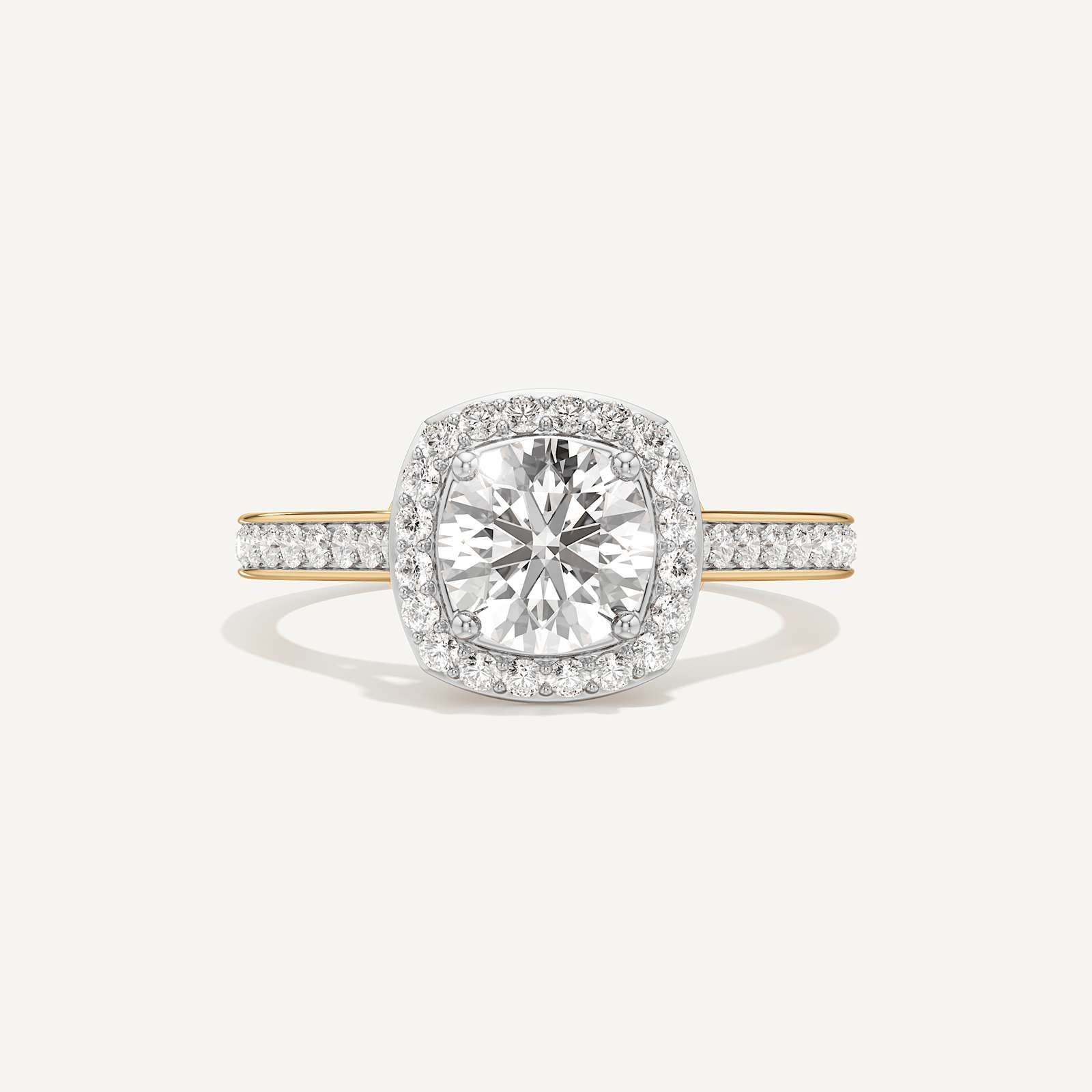 Celeste Hidden Accent Cathedral Halo Diamond Engagement