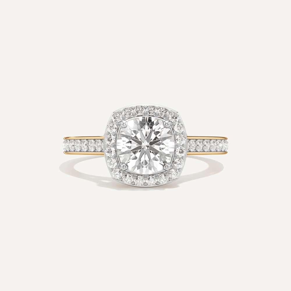 Celeste Hidden Accent Cathedral Halo Diamond Engagement