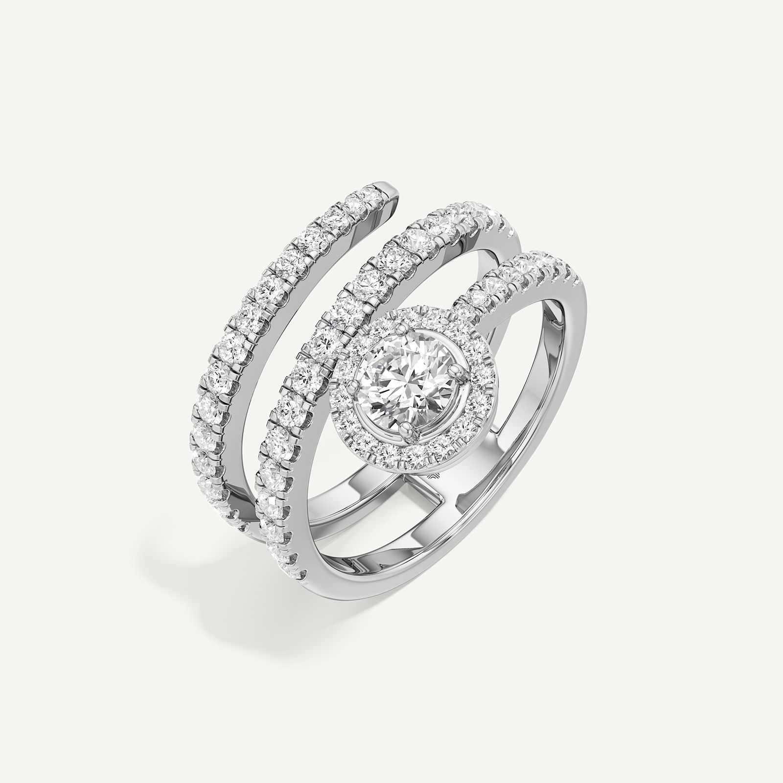 Trinity Swirl Round Diamond